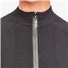 Kastel Denmark Black Ribbed & Multi Textured Crystal Zipper Sweater $159.99