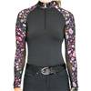 Kastel Denmark UPF30+ Black-Moder Begonia Print Raglan Long Sleeve Mock $99