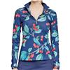 Kastel Denmark UPF30+ Navy Blue Cherries Long Sleeve Mock $99