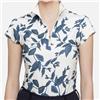 Kastel Denmark UPF30+ Ivory Indigo Litho Leaf Cap Sleeve Mock $92