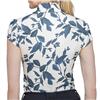 Kastel Denmark UPF30+ Ivory Indigo Litho Leaf Cap Sleeve Mock $92