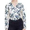 Kastel Denmark UPF30+ Ivory Indigo Litho Leaf Long Sleeve Mock $99
