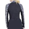 Kastel Denmark UPF30+ Blocked Black-Vines Leaf Raglan Long Sleeve Mock $99
