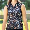 Kastel UPF30+ Sleeveless Neutral-Black Modern Begonia Lace Shoulder Shirt $89
