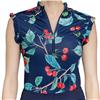 Kastel Denmark UPF30+ Navy Blue Cherries & Ruffles Sleeveless Mock  $89
