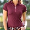 Kastel UPF30+ Oxblood Herringbone Zip Mock Cap Sleeve $89