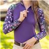 Kastel UPF30+ Botanical Garden Blocked Violet Raglan Long Sleeve Zip Shirt $99