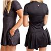 Calliope Short Sleeve Black Kiona Flare Bottom Stretch Dress $135