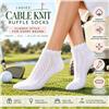 Lady Golf 90% Premium Cotton Cable Knit Textured Low Cut Sock $7.99