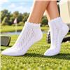 Lady Golf 90% Premium Cotton Cable Knit Textured Low Cut Sock $7.99