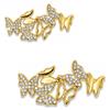 Gold Tone Butterflies with Faux Crystals Lace-On Shoe Charm Pair $10.99