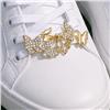 Gold Tone Butterflies with Faux Crystals Lace-On Shoe Charm Pair $10.99