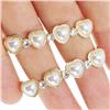Gold Tone Hearts Faux Pearls-Crystal Lace-On Shoe Charm Pair $10.99
