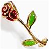 Gold Tone Red-Green Enamel Rose Lace-On Shoe Charm Pair $10.99