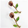 Gold Tone Red-Green Enamel Rose Lace-On Shoe Charm Pair $10.99