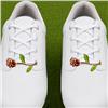 Gold Tone Red-Green Enamel Rose Lace-On Shoe Charm Pair $10.99