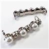 Silver Tone Pearls Faux Pearls-Crystal Lace-On Shoe Charm Pair $10.99
