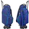 ROLLING Wheeled Blue with Palm Print 14-Way Full Divided Rolling Transport Golf Bag $189.99