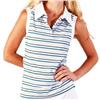 LILIHAMMER Louisa UPF50+ Green Multi Stripe Sleeveless Polo $104