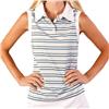 LILIHAMMER Louisa UPF50+ Green Multi Stripe Sleeveless Polo $104