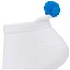 Swing Out Sister White-Blue Near No Show Pom Pom Sock $12