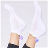 Swing Out Sister White-Lavender Near No Show Pom Pom Sock $12