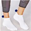 Swing Out Sister White-Navy Near No Show Pom Pom Sock $12