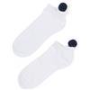 Swing Out Sister White-Navy Near No Show Pom Pom Sock $12