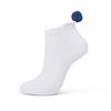 Swing Out Sister White-Navy Near No Show Pom Pom Sock $12