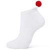 Swing Out Sister White-Red Near No Show Pom Pom Sock $12