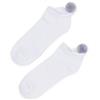 Swing Out Sister White-Silver Near No Show Pom Pom Sock $12