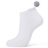 Swing Out Sister White-Silver Near No Show Pom Pom Sock $12