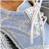 SAVE $120 on Grace Pastel Blue Embroidered with Silver Grey Leather Now: $178.99