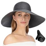 Eric Javits Ladies Bella Black Color 5 1 4 Inch Large Brim Squishee Hat