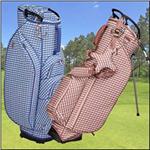 Lady Golf Las Designer Bags Gingham Check Wave Quilted Fabric Bags