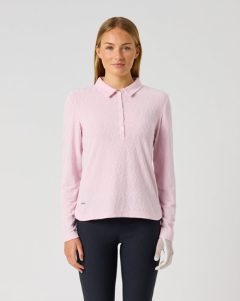 Daily Sports Pink Jacquard Diamond Argle Pattern Long Sleeve $118.99