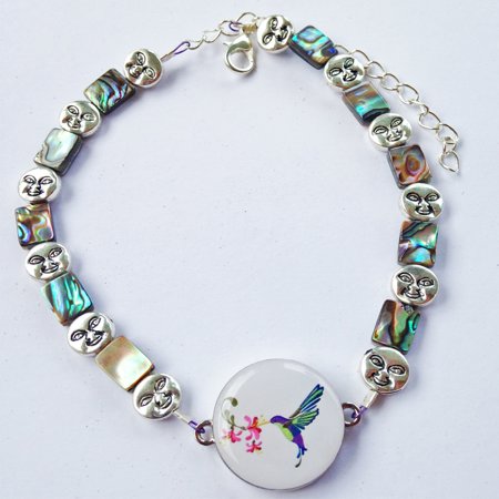 Swarovski Abalone with Pewter Beads Golf Ball Marker Ankle Bracelet $45