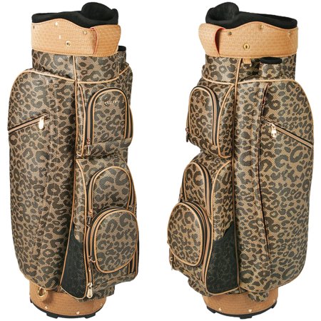 CUTLER Clearance Tan & Brown Exotic Leopard 14-Way Cart Bag $359.99