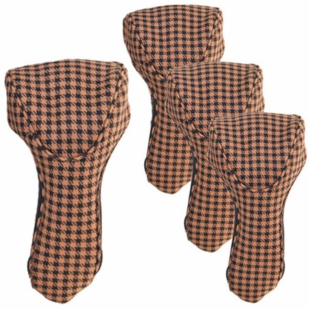 CUTLER Portofino Light Caramel Black Houndstooth Print Set of 4 Club Head Covers $90