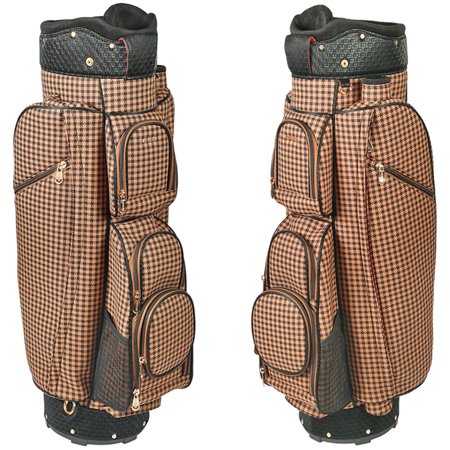 CUTLER Portofino Light Caramel Brown Houndstooth 14-Way Cart Bag $359.99