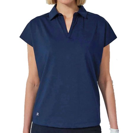 Daily Sports Birdie Johnny Collar Navy Cap Sleeve Shirt $79.99