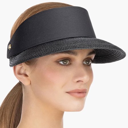 Eric Javits Champ Black with Black UPF50+ Sun Visor Blocks 95% of Harmful Rays: $188