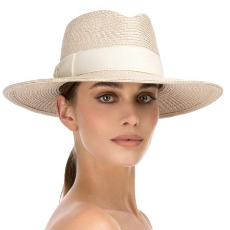 Eric Javits Instinct 3-1/2" Inch Original Cream UPF50+ Fedora Sun Hat: $295