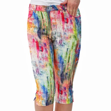 Famara Monet Multi Colors 27" Comfort Stretch Pedal Pusher Pant $140