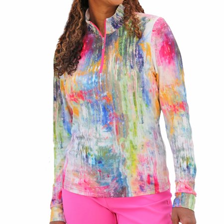 Famara Monet Art Inspired Multi-Colors Long Sleeve Stretch Shirt $120