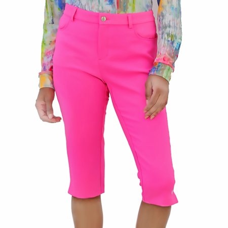 Famara Hot Pink Comfort Stretch Jersey 27" Pedal Pusher $140