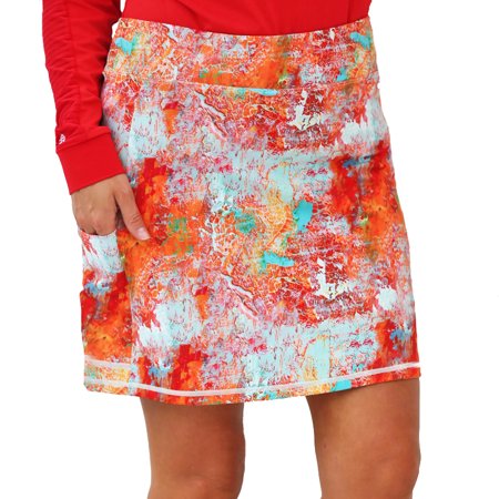 Famara Zanzibar Orange Multi Colors Pull-On Stretch Skort $126