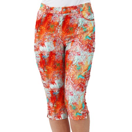Famara Zanzibar Orange 27" Comfort Stretch Pedal Pusher Pant $140