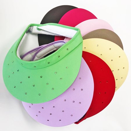 High Spirits 4" Inch Crystal Studded Velcro Visor - Several Colors $39.99