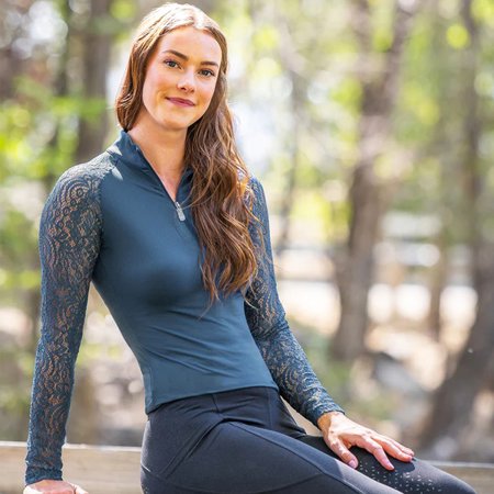 Kastel Denmark Long Sleeve Sailor Blue Lace Raglan Shirt $99